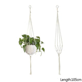 90-122cm Handmade Flower Pot Net Bag Braided Home Vintage Decor Plant Hanging Basket Knotted Rope Garden Plant Hanger Pot Tray