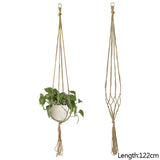 90-122cm Handmade Flower Pot Net Bag Braided Home Vintage Decor Plant Hanging Basket Knotted Rope Garden Plant Hanger Pot Tray