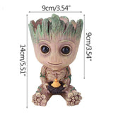 Groot Flowerpot Cute Model Toy Pen Pot Flower Pot Planter Figurines Tree Man Garden Planter Flower Pot Gift For Baby Kids