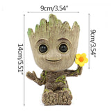 Groot Flowerpot Cute Model Toy Pen Pot Flower Pot Planter Figurines Tree Man Garden Planter Flower Pot Gift For Baby Kids