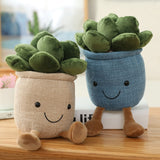 Lifelike Tulip&Succulent Plants Plush Stuffed Toys Soft Bookshelf Decor Doll Creative Potted Flowers Pillow for Girls Kids Gift