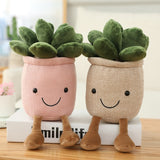 Lifelike Tulip&Succulent Plants Plush Stuffed Toys Soft Bookshelf Decor Doll Creative Potted Flowers Pillow for Girls Kids Gift