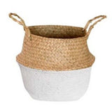 Handmade Bamboo Storage Baskets Foldable Laundry Straw Patchwork Wicker Rattan Seagrass Belly Garden Flower Pot Plante Basket