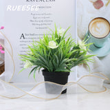 Artificial Flowers Plants Green Bonsai Pot Plants Fake Flower Potted Ornaments For Home Decoration Craft Plant Decorative