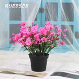 Artificial Flowers Plants Green Bonsai Pot Plants Fake Flower Potted Ornaments For Home Decoration Craft Plant Decorative