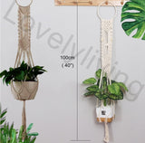 Macrame Wall Hanging Basket Macrame Plant Hanger Wall Planter Balcony Decorations Indoor wWall Plant Holder Hanging Pot